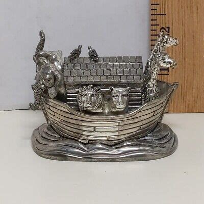 wallace silversmiths noah's ark music box metal|Wallace Silversmiths 2001 Noah's Ark Music Box Brahm's Lullaby .